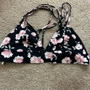 Pink by Victorias Secret black floral print bralette